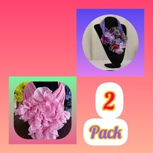 2 Pack - Bohemian Necklace Scarf and Head Wrap